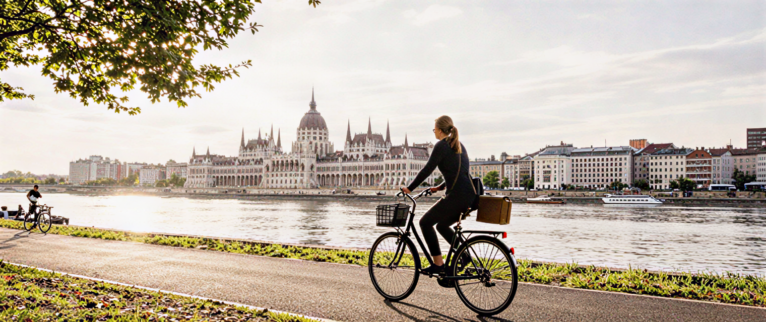 Kerékpározás a Duna-parton Budapesten
